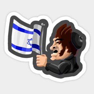 javier milei with israeli flag demonstrating his religious status Sticker